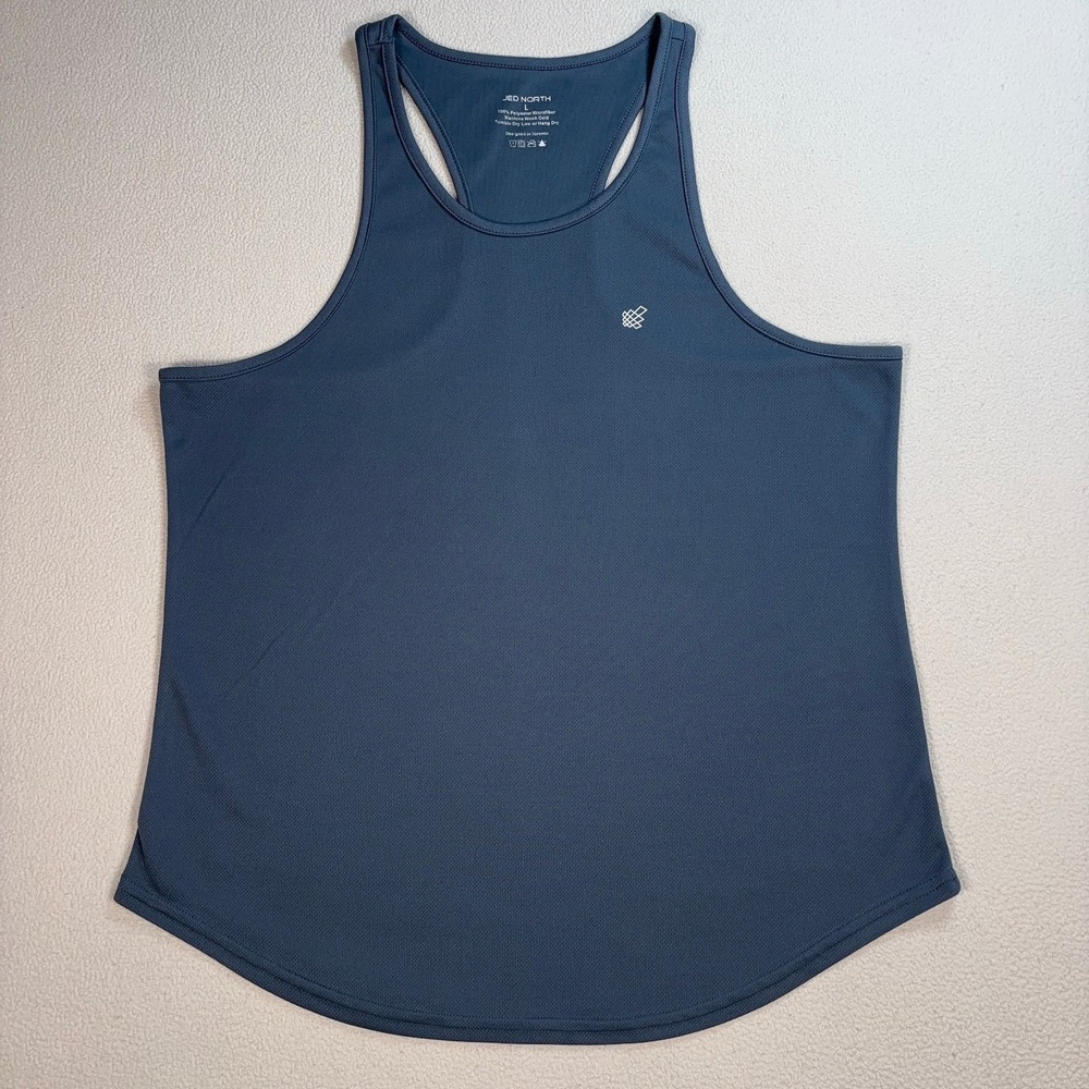 Jed‎ North Tank Top Men's L Blue Stretch Gym Bodybuilding Stringer Training